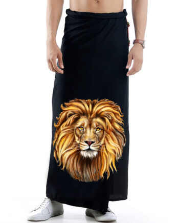 Black Sarong with Golden Lion