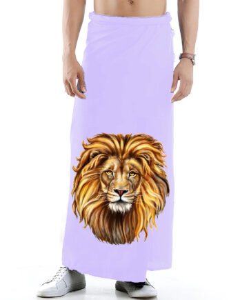 White Sarong with Golden Lion
