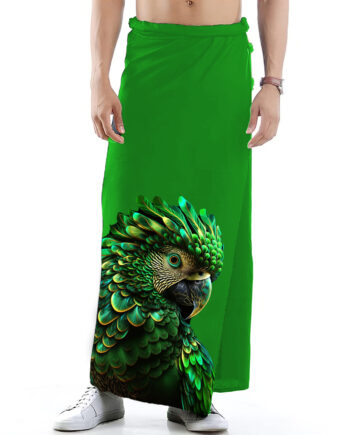 Green Sarong with Parrot