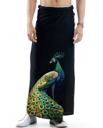 Black Sarong with Peacock